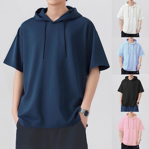 Herren kapuzen kurzarm shirt - kurzarm, t-shirt