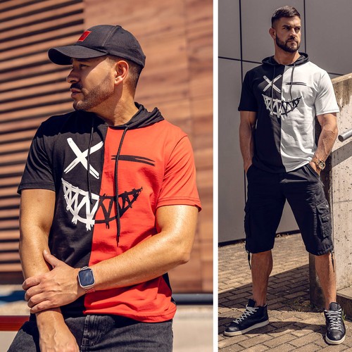 Shirt tee kurzarm kapuze - t-shirt,