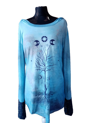 Kapuzenshirt langarm blau - kapuzenshirt,, langarm,