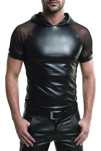 Herren wetlook kapuzen shirt - kapuzen, t-shirt