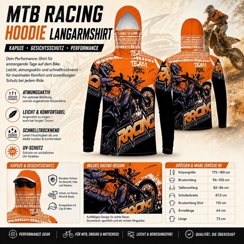 Mtb racing hoodie - racing, langarmshirt